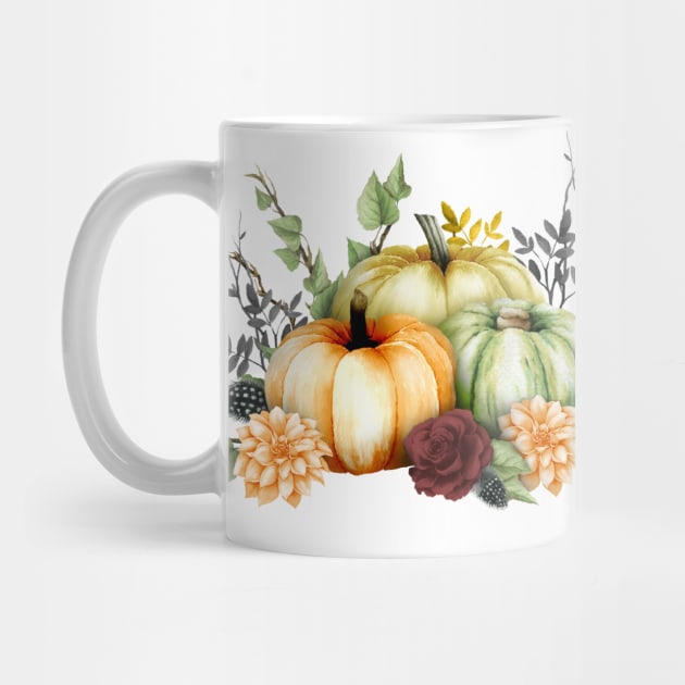 Pumpkin Thanksgiving Watercolor Halloween by ColorFlowCreations